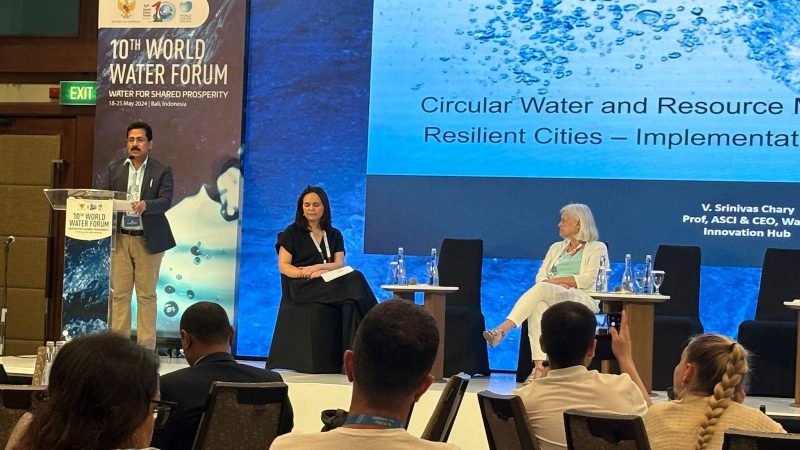 Sesi di World Water Forum ke-10 di Bali, Rabu (22/5/2024) membahas implementasi sistem pemakaian ulang air di sejumlah kota dengan beragam teknologi dan metode. Pengaturan air yang terpadu diyakini menjadi salah satu upaya mengantisipasi krisis air. (foto: kementerian kominfo)
