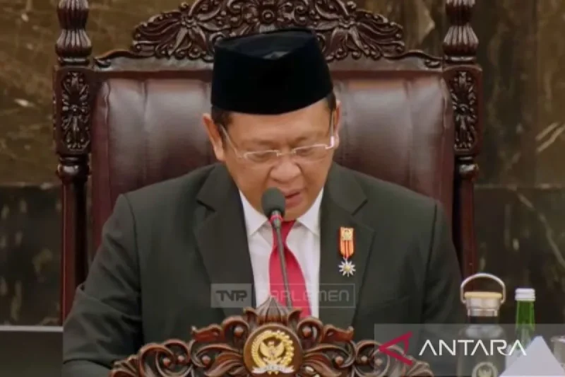 Tangkapan layar - Ketua MPR RI Bambang Soesatyo alias Bamsoet dalam Pidato Pengantar Sidang Tahunan MPR Tahun 2024 di Gedung MPR/DPR/DPD RI, Jakarta, Jumat (16/8/2024). ANTARA/YouTube/DPR RI/Agatha Olivia Victoria
